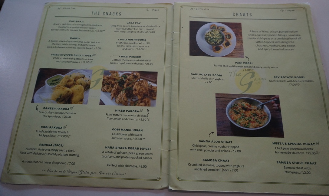 ganga cafe menu