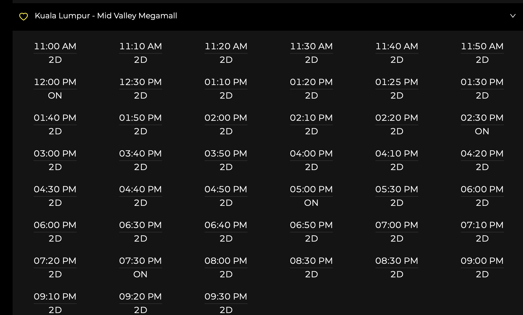 time schedule of golden screen cinema GSC