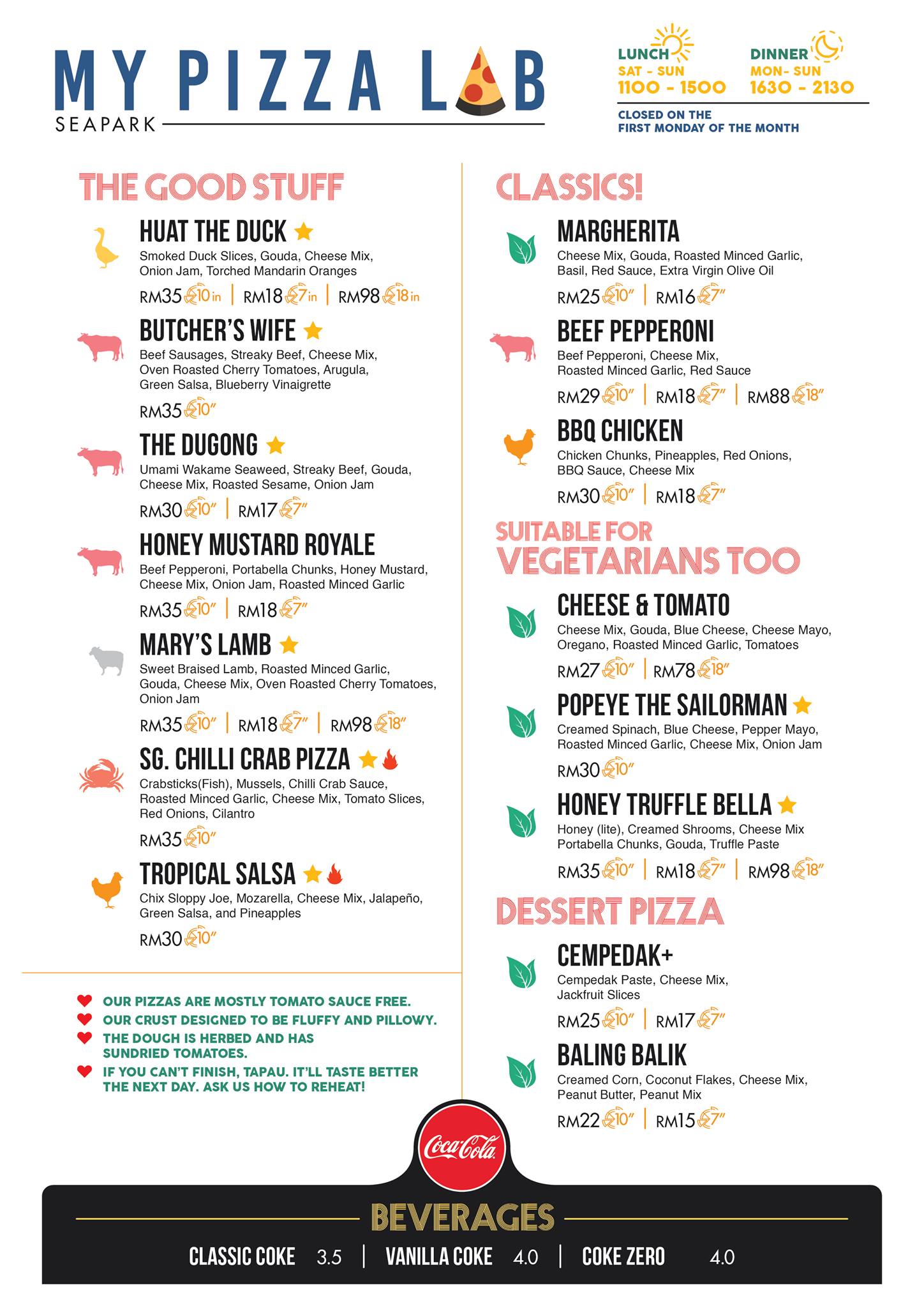 mypizzalab menu