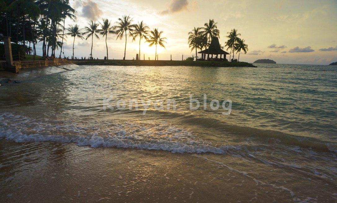 shangri la tanjung aru kota kinabaru beach 海 夕暮れ