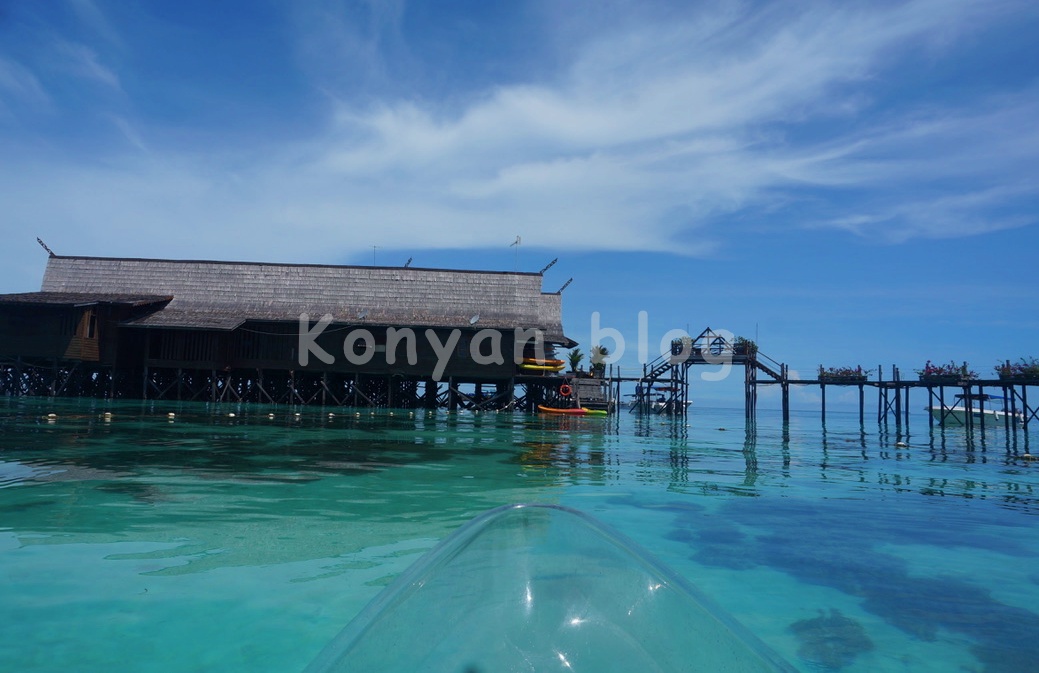 Sipadan Kapalai Dive Resort カヤックから見たリゾートの風景