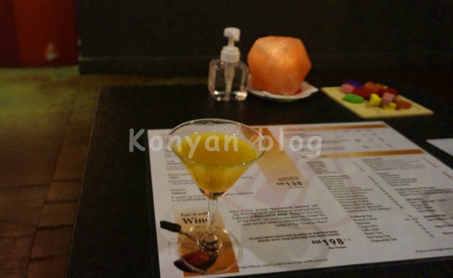Dining In The Dark KL Malaysia Kuala Lumpur welcome drink menu
