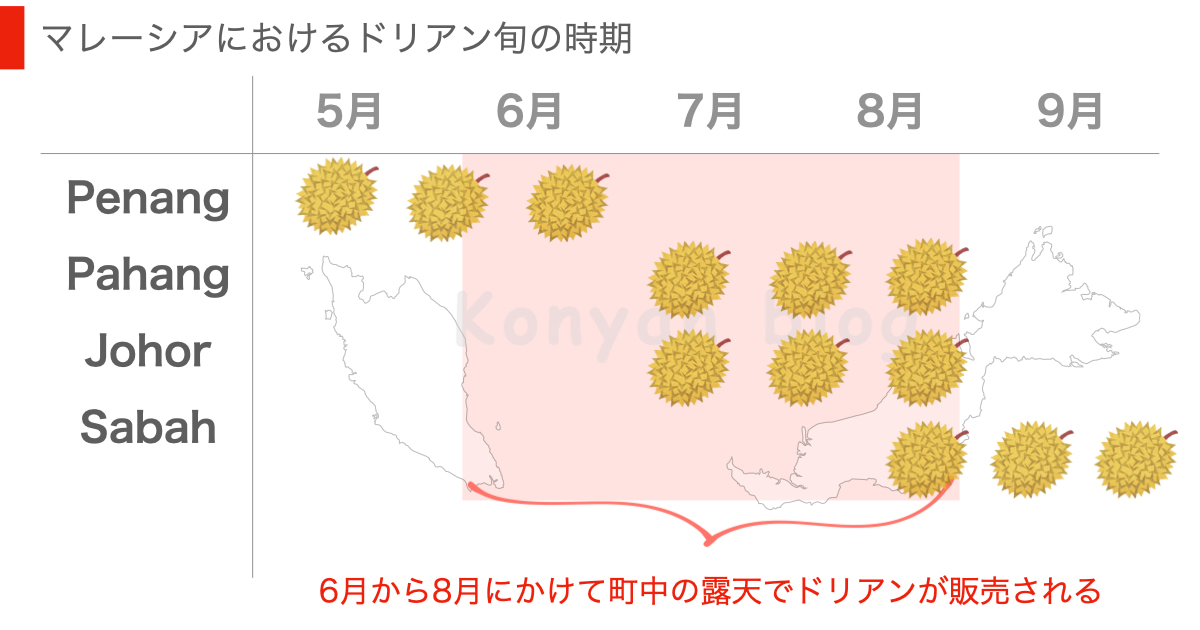 マレーシア　ドリアン　旬　時期　季節